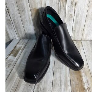 Ashford Hayes Mens Black Leather  Toe Slip On Loafer Dress Shoes Size 12 EEEE